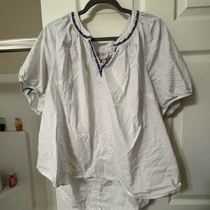 St. John's Bay Embroidered White Blouse